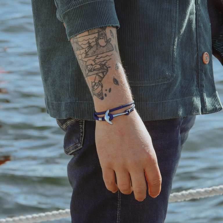 bracelet homme ancre bleu monzemare