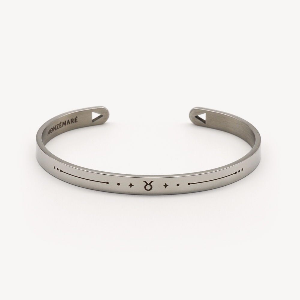 Bracelet jonc en acier Taureau – fond neutre – Monzémaré