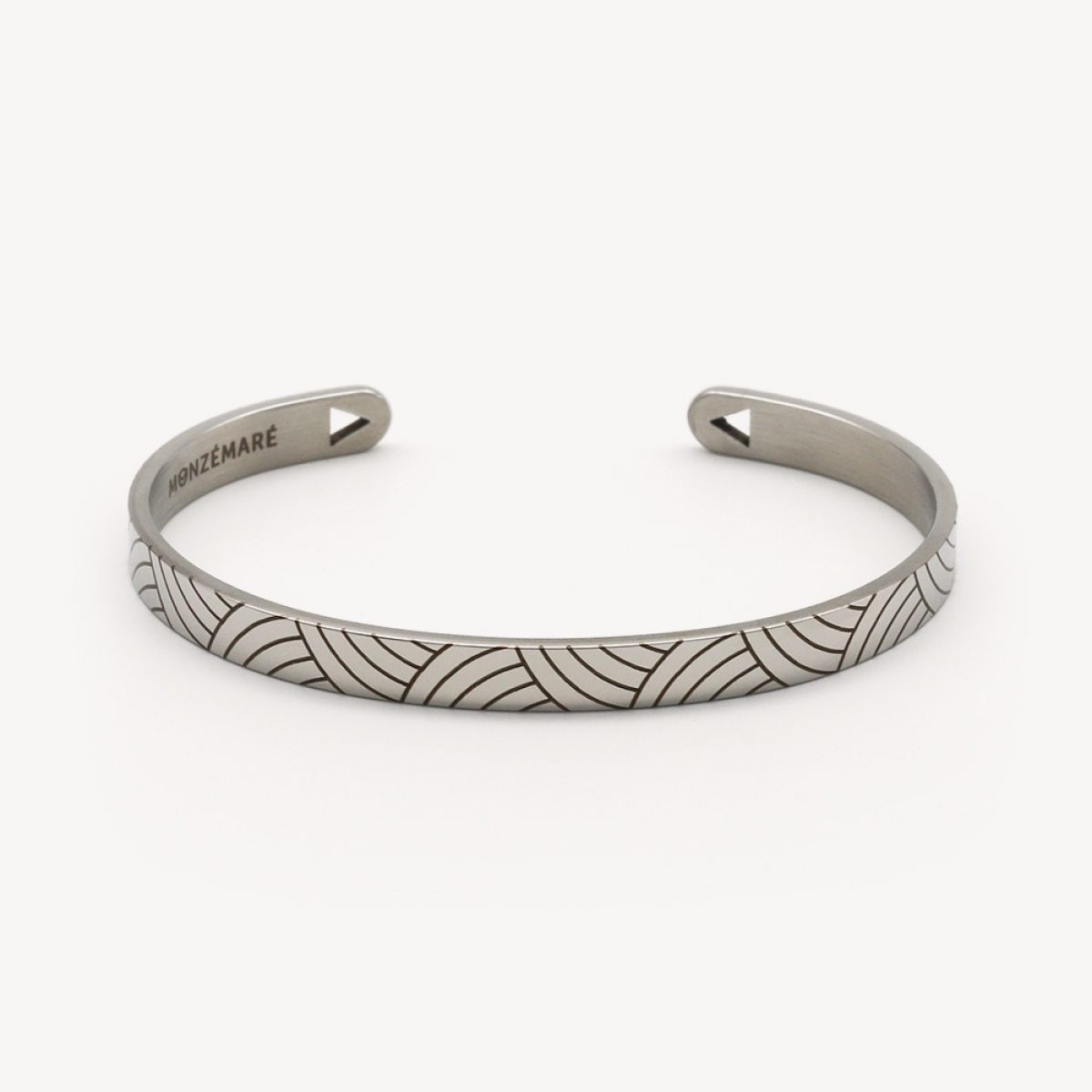 Jonc Bracelet Ajustable Gravé Main Bouddha - Largeur 0,8 Mm, Placage Argent, Neuf Sans Emballage