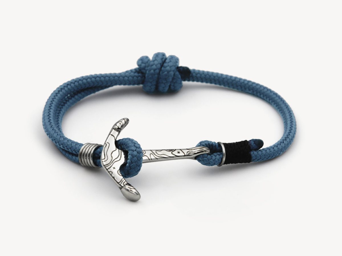 Bracelet Marin Ancre Bleu Unisexe - En Polyester, Style Nautique, Envoi Depuis La France