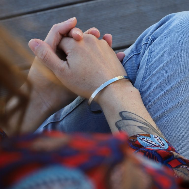 Bracelet jonc argent femme gravure personnalisée